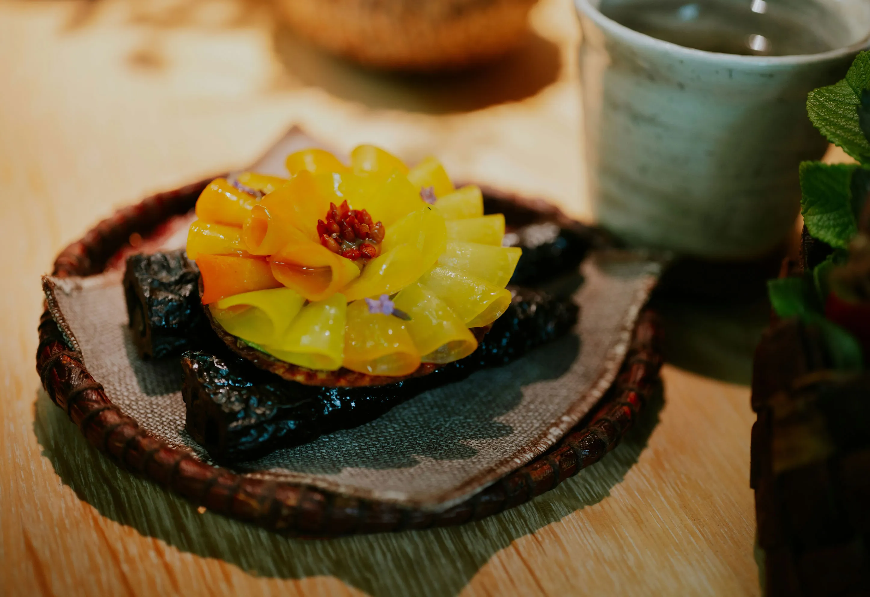 A food dish presented with a plating