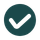Dark teal circle with a black check mark inside.