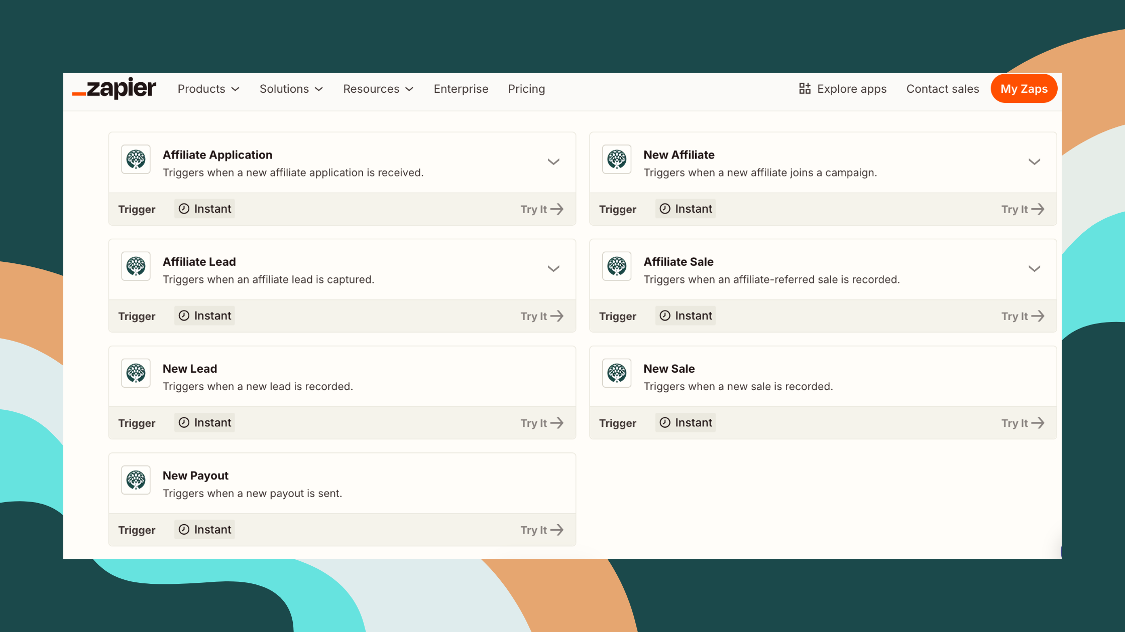 A screenshot of Rootabl's Zapier integrations.