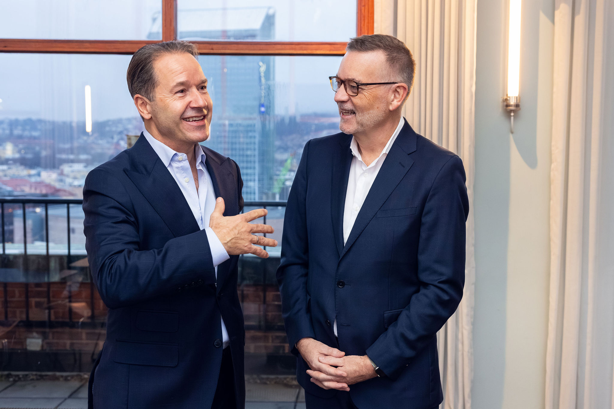 Lars Erik Grønntun og Jan-Erik Larsen. Foto: Espen Solli