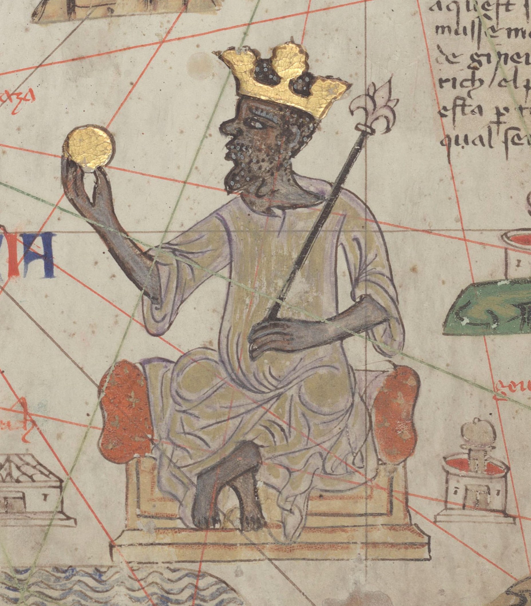 Detail of the Catalan Atlas attributed to Abraham Cresques and created in ca. 1375