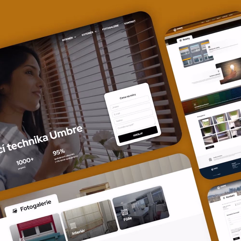 Umbre windows blinds website mock-up