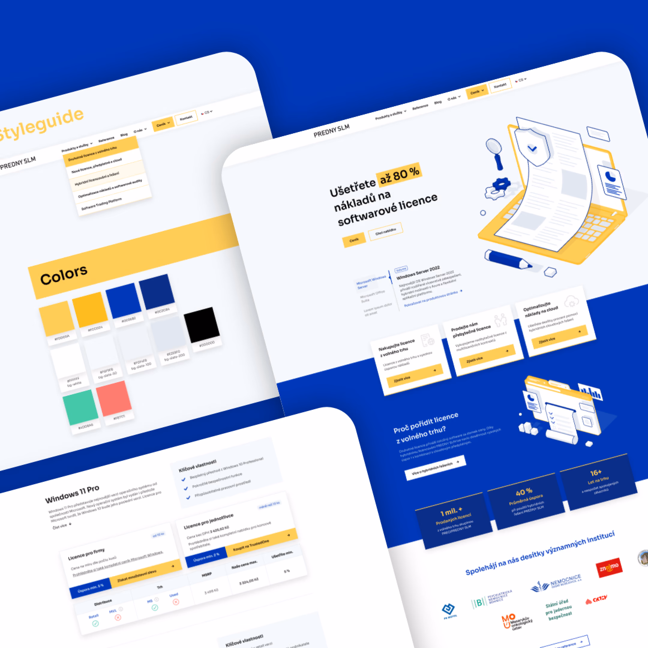 Predny SLM website mock-up