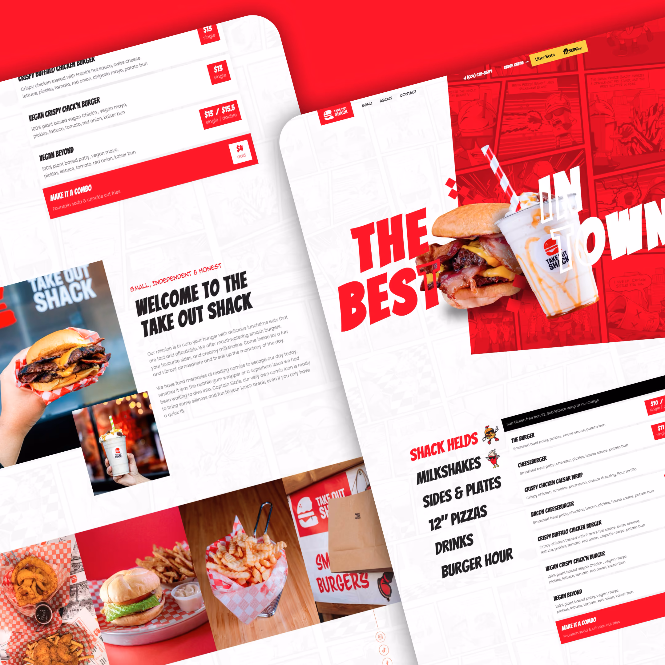 Take Out Shack Website Mock-up