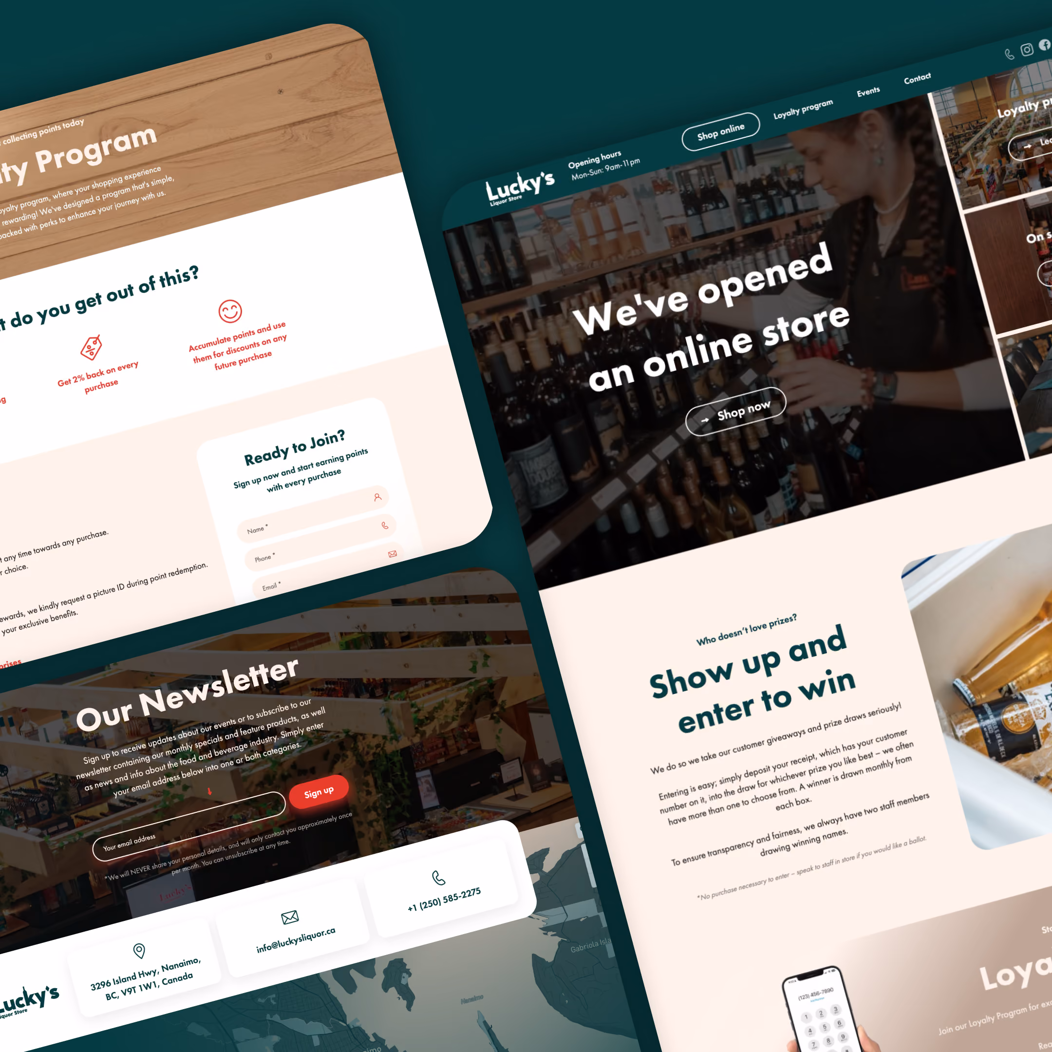 Lucky's Liquor Store Website Mock-up