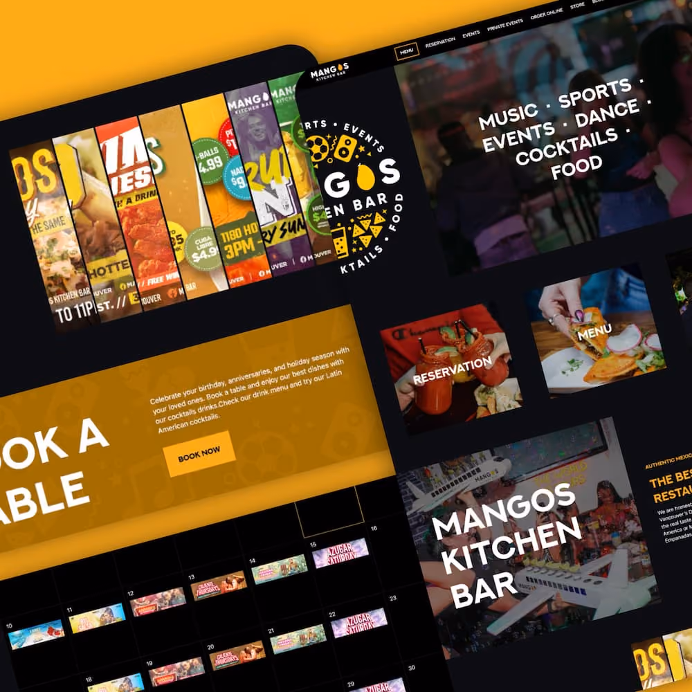 Mango's Kitchen Bar Mock-up