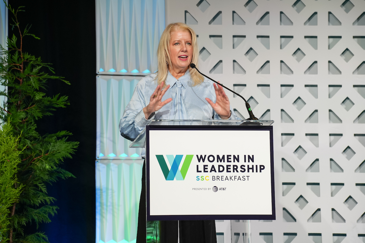 Seattle Sports Commission Women in Leadership Breakfast View from stage