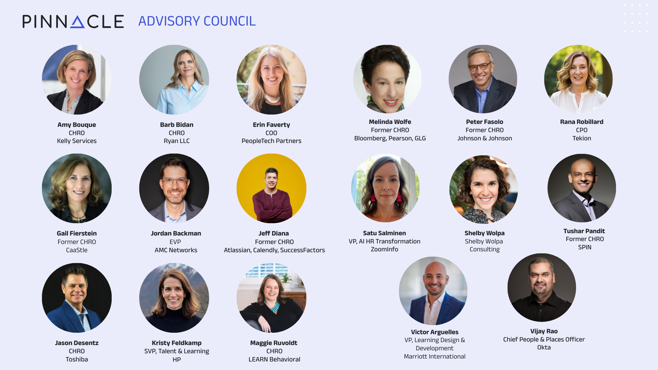  Introducing the Pinnacle Advisory Council