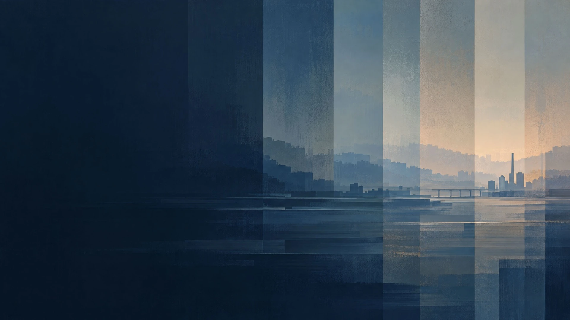 Horizon industriel abstrait en bleu navy