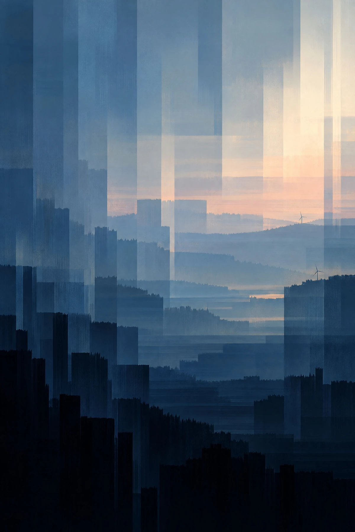 Paysage industriel en strates