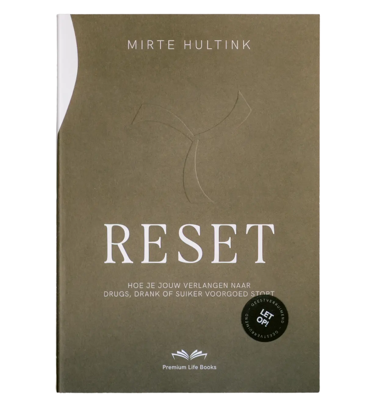 oekcover van RESET van Mirte Hultink, over het stoppen van verlangen naar alcohol, drugs of suiker.