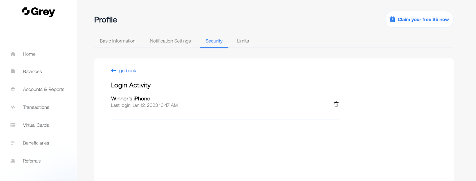 login activity