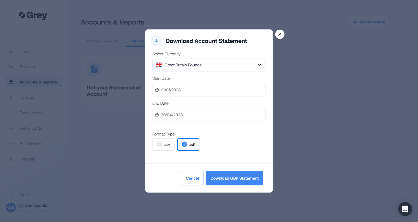 download-grey-account-statement