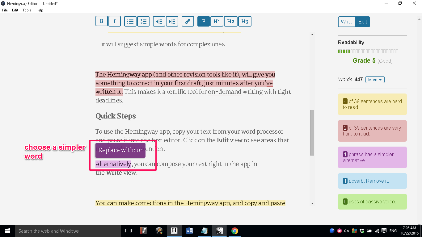 Heminway Editor writing tool for freelancers in 2024