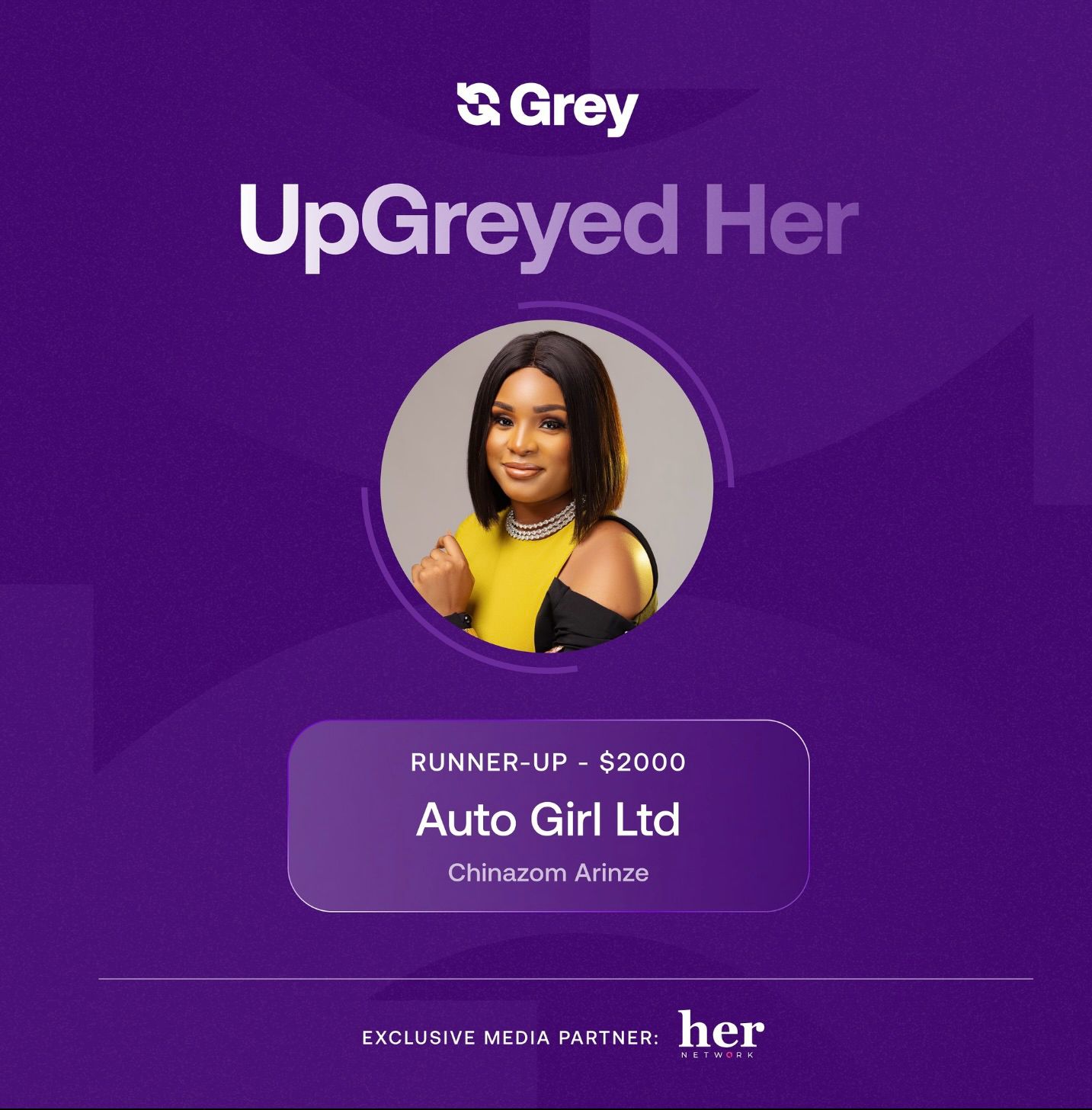 Arinze Chinazom AutoGrl UpGreyed Her runnerup