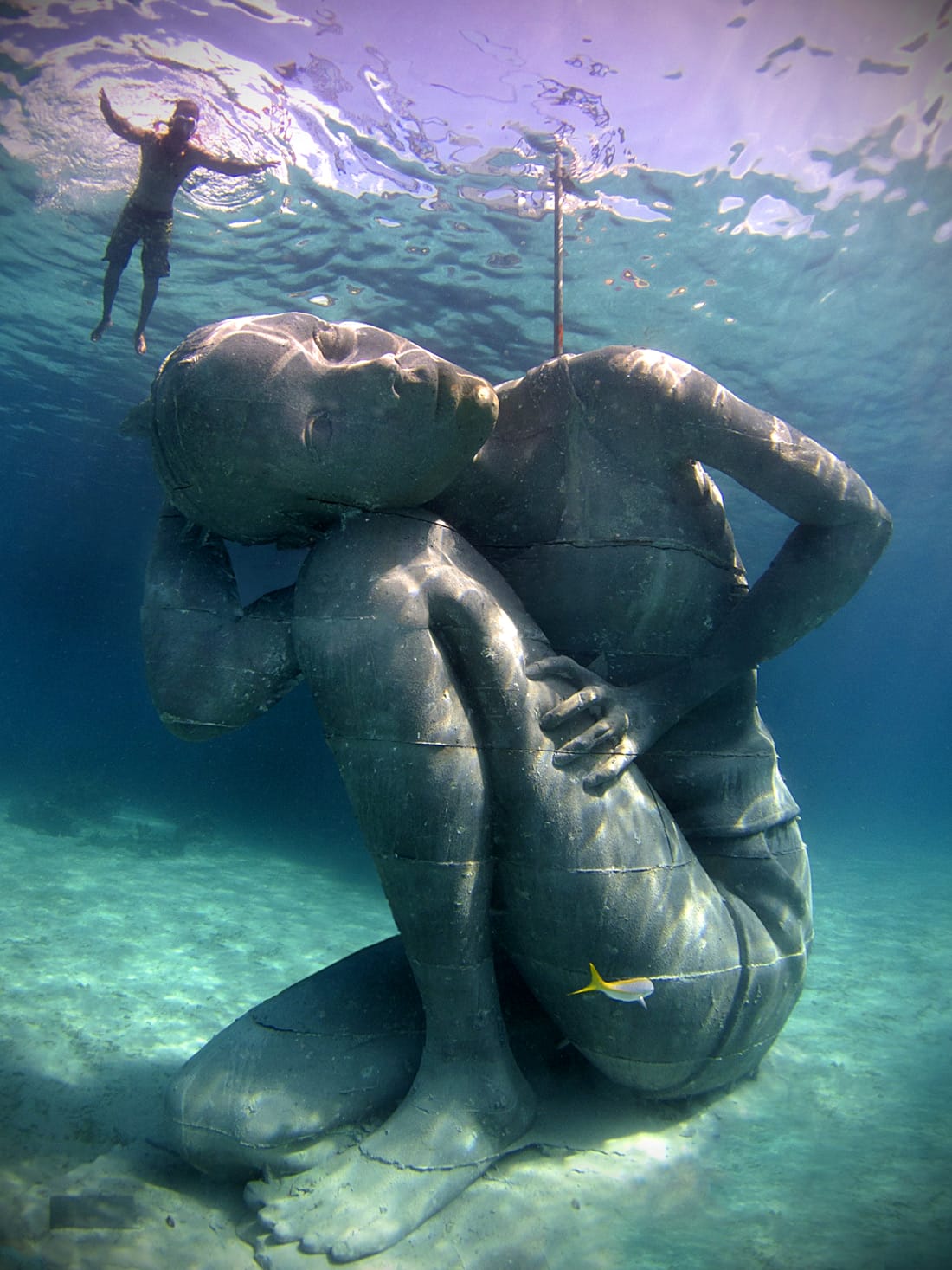 Underwater statue in The Bahamas