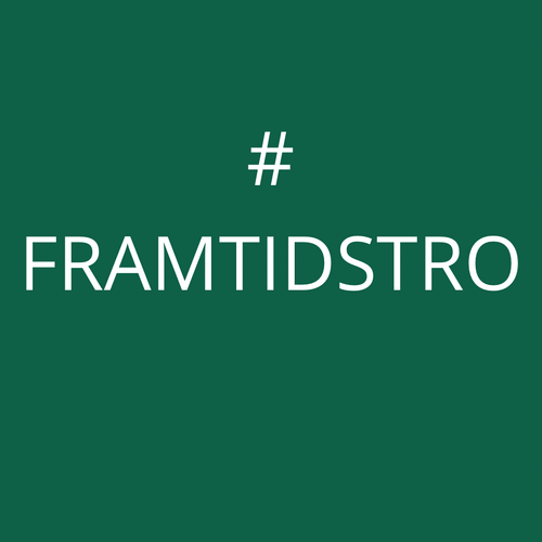 Grön bakgrund med vit text som lyder #framtidstro