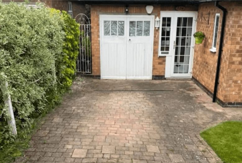 Driveway before cleaning