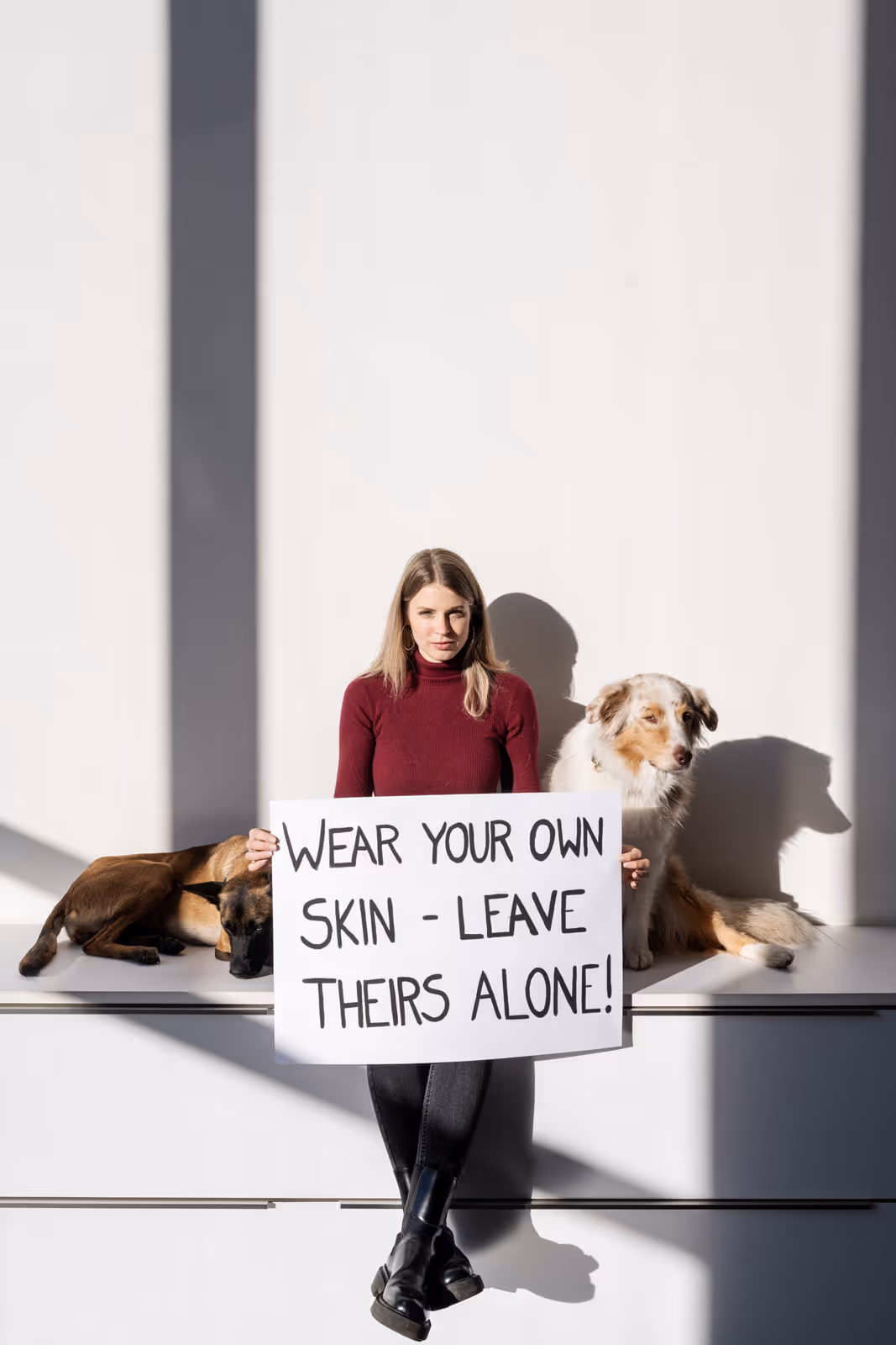 Celine Fischnaller bei der Aktion Südtirol Pelzfrei 2024