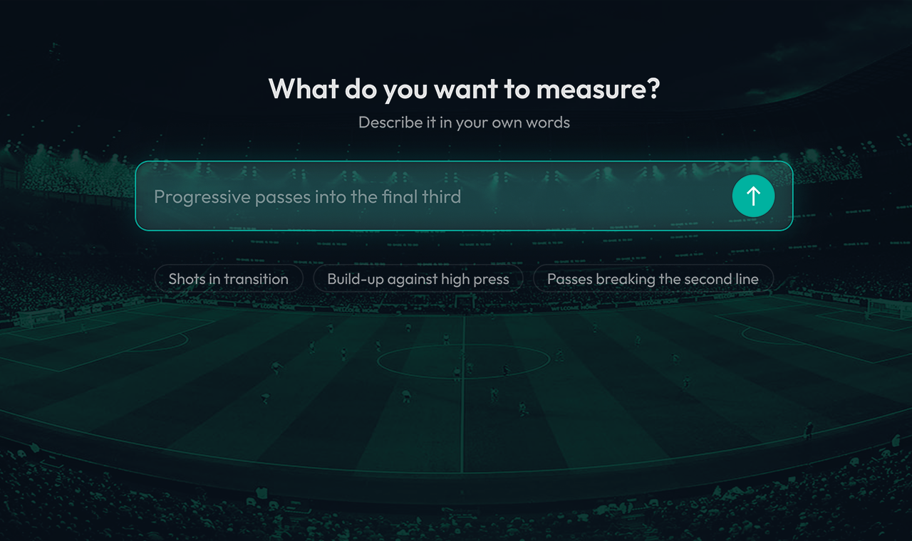 Stadium background with MyGamePlan new AI Football Assistant 
