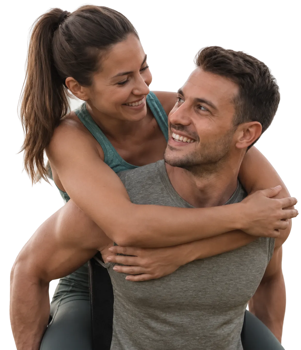 a man carrying a woman