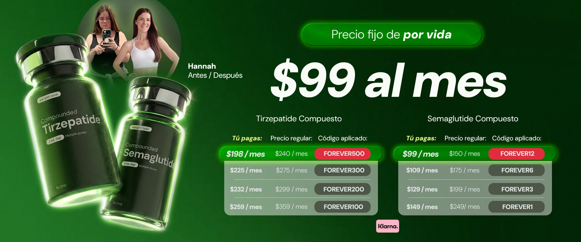 Fridays pricing banner: compounded GLP-1 plans for $99 a month