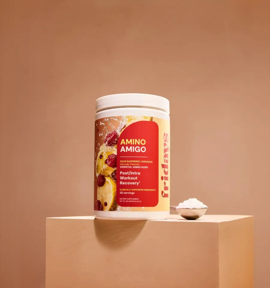 Amino Amigo amino acid supplement tub by Fridays