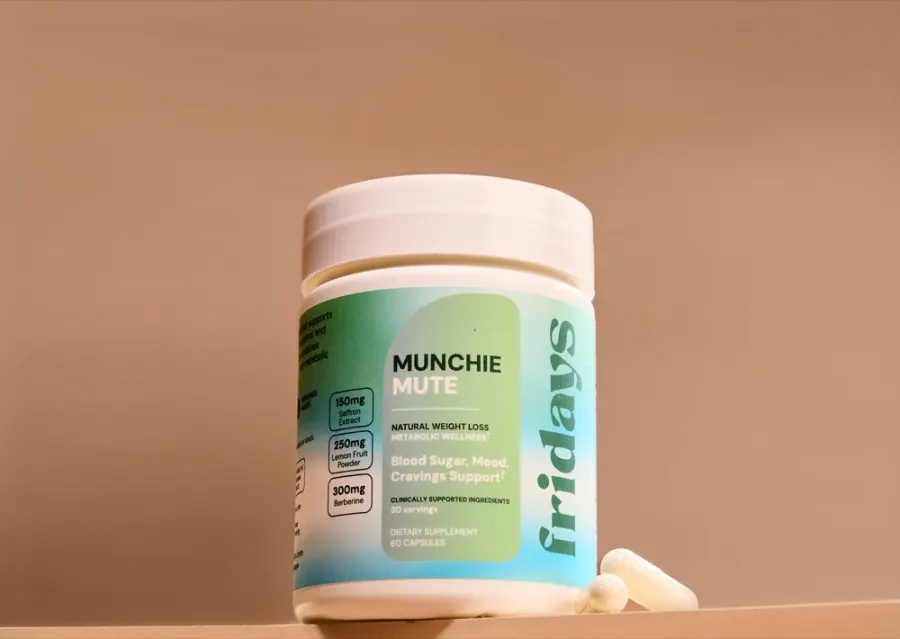 Munchie Mute appetite support supplement tub by Fridays
