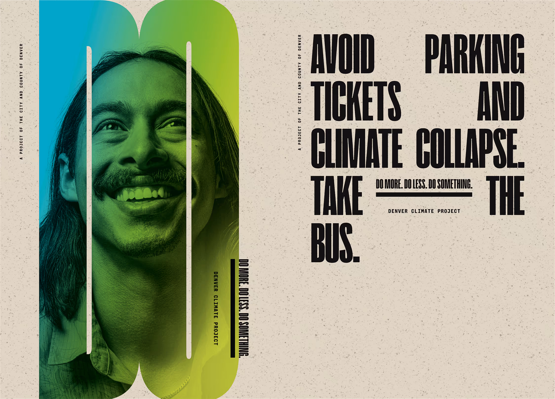 Denver Climate Project poster with unique message and portrait, 2-up style