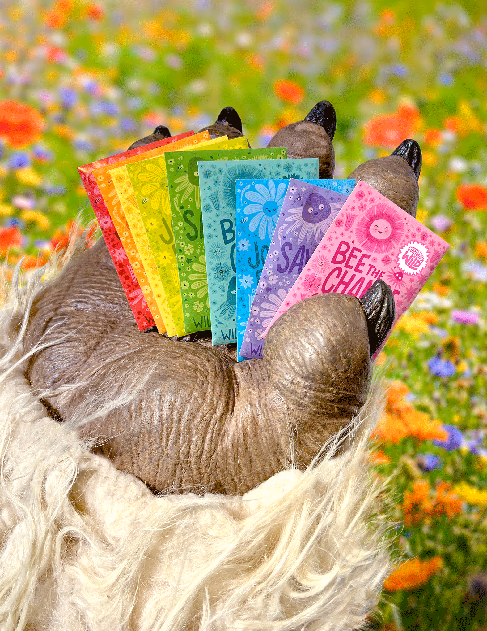 Wilder hand holding Wilderflower packets