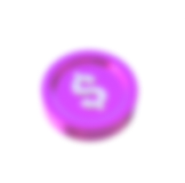 A pink coin with a white dollar sign