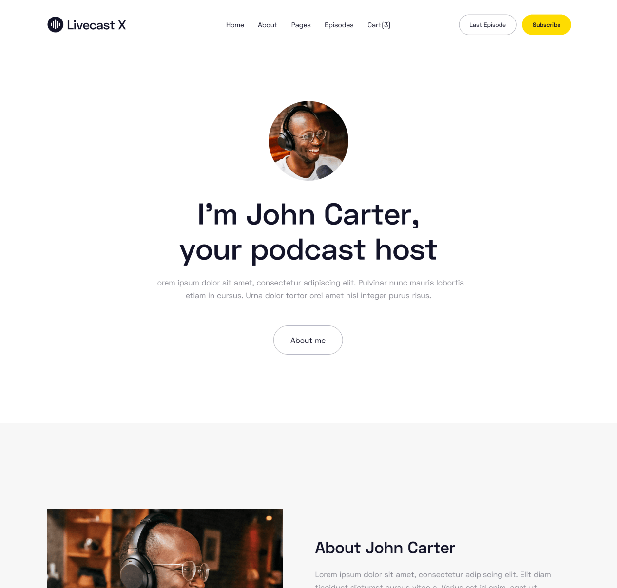 Livecast - Host page - Podcas Webflow Template