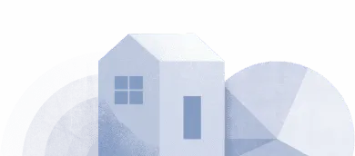 A picture of a house and a round object.