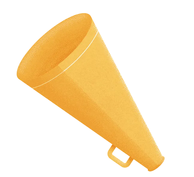 Gold old-fashioned megaphone