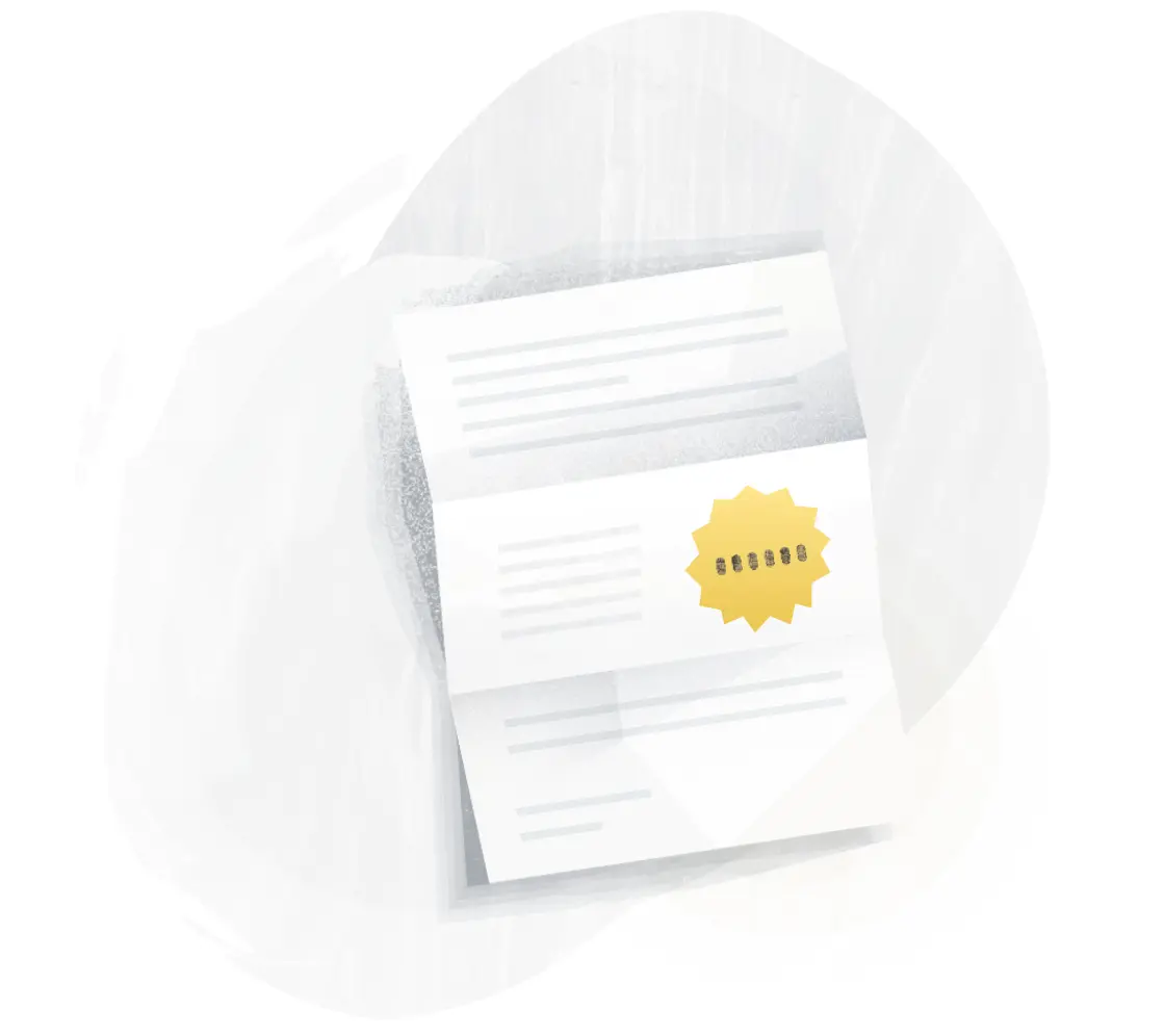 A piece of paper with a stamp on it.