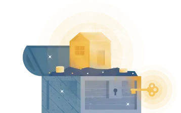 A picture of a yellow and blue box.