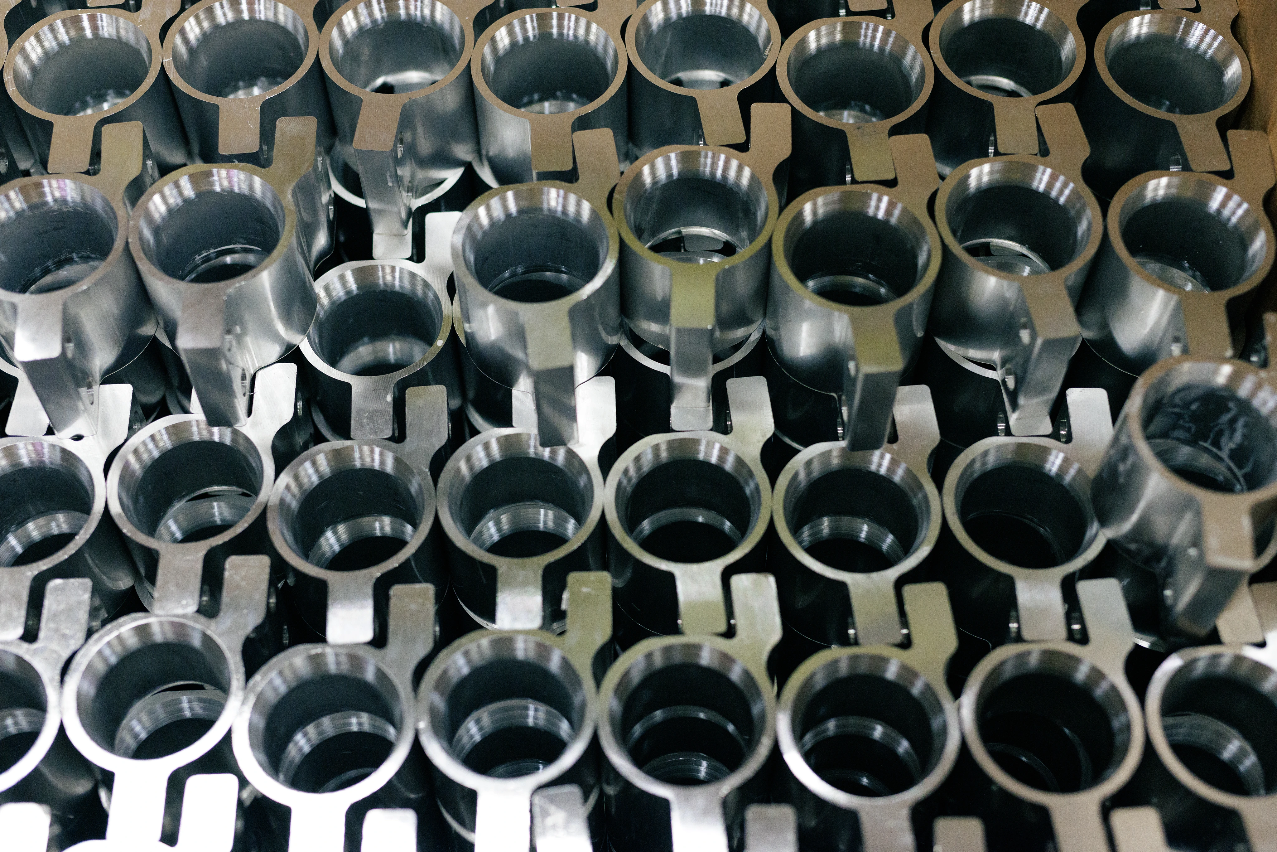 Metal parts tightly arranged