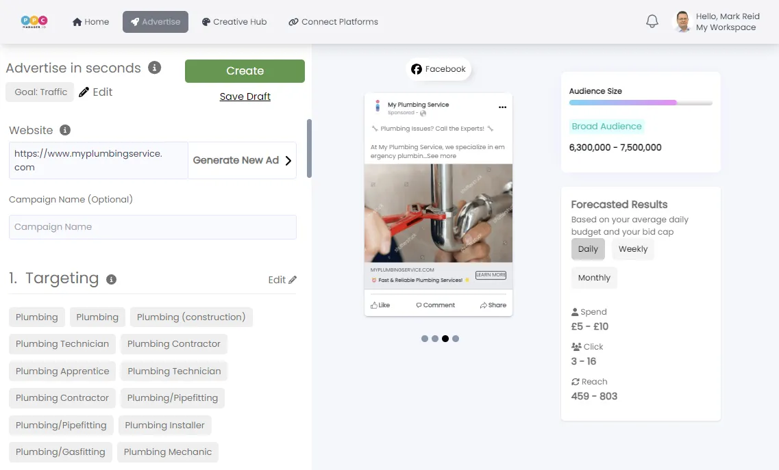 PPC Manager Create An Ad