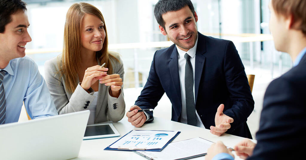 Business lawyers in professional meeting