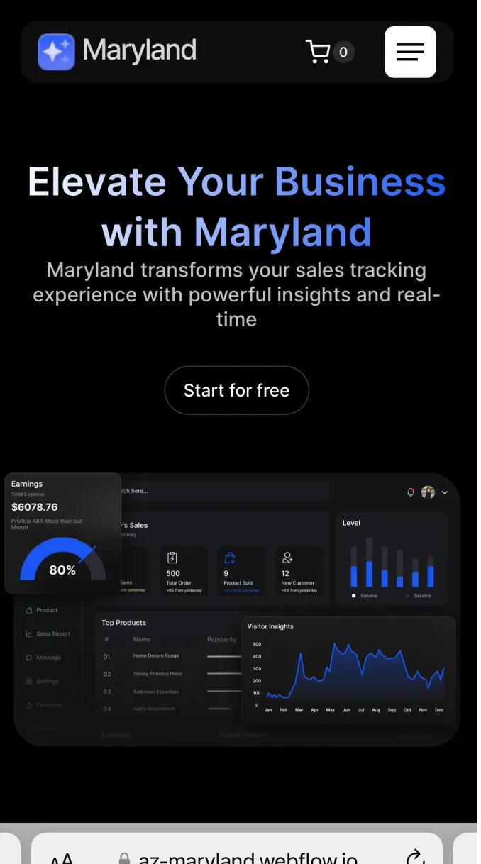 App Webflow Template -Maryland - Created by Wedoflow.com and Azwedo.com