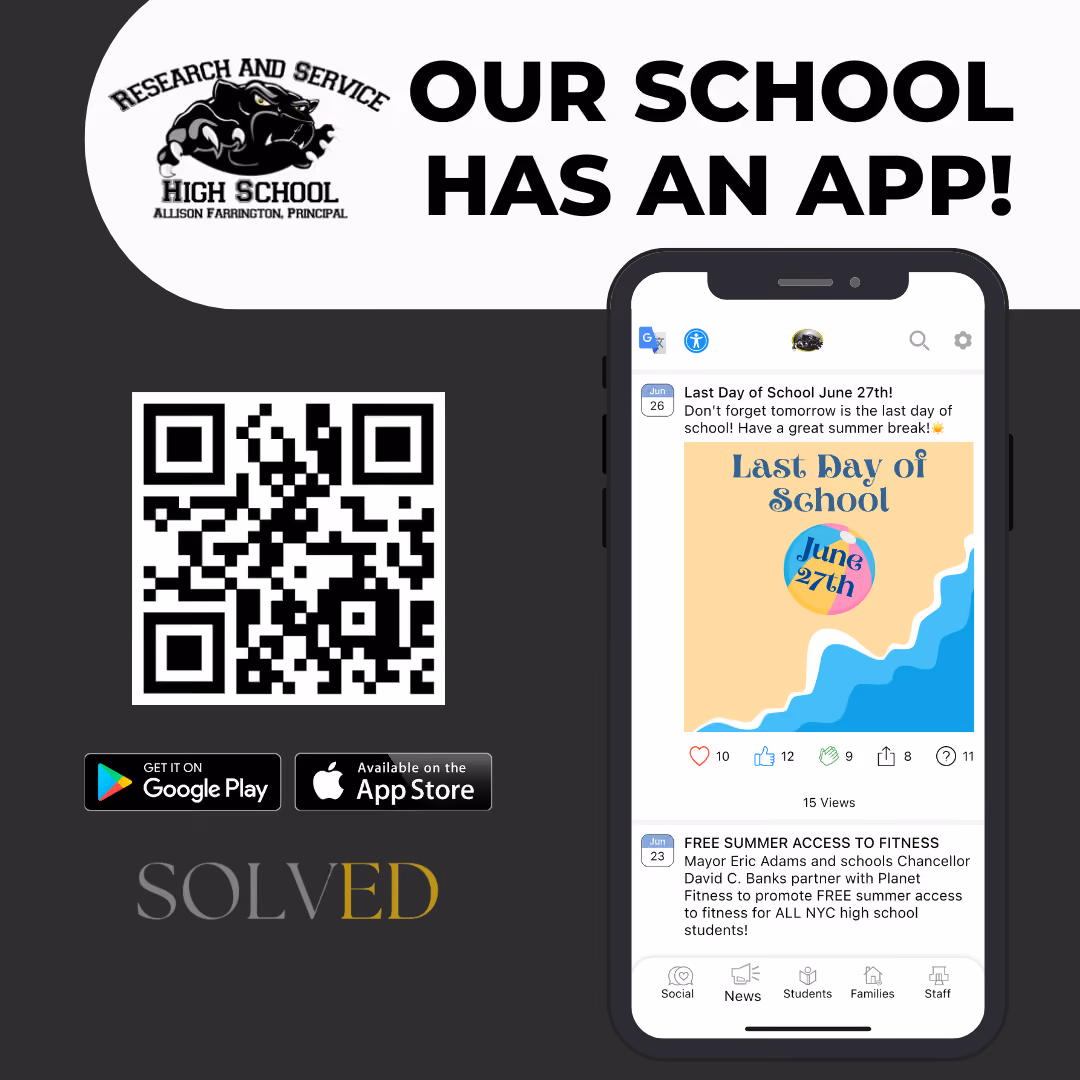 QR code to download Research and Service High School mobile app