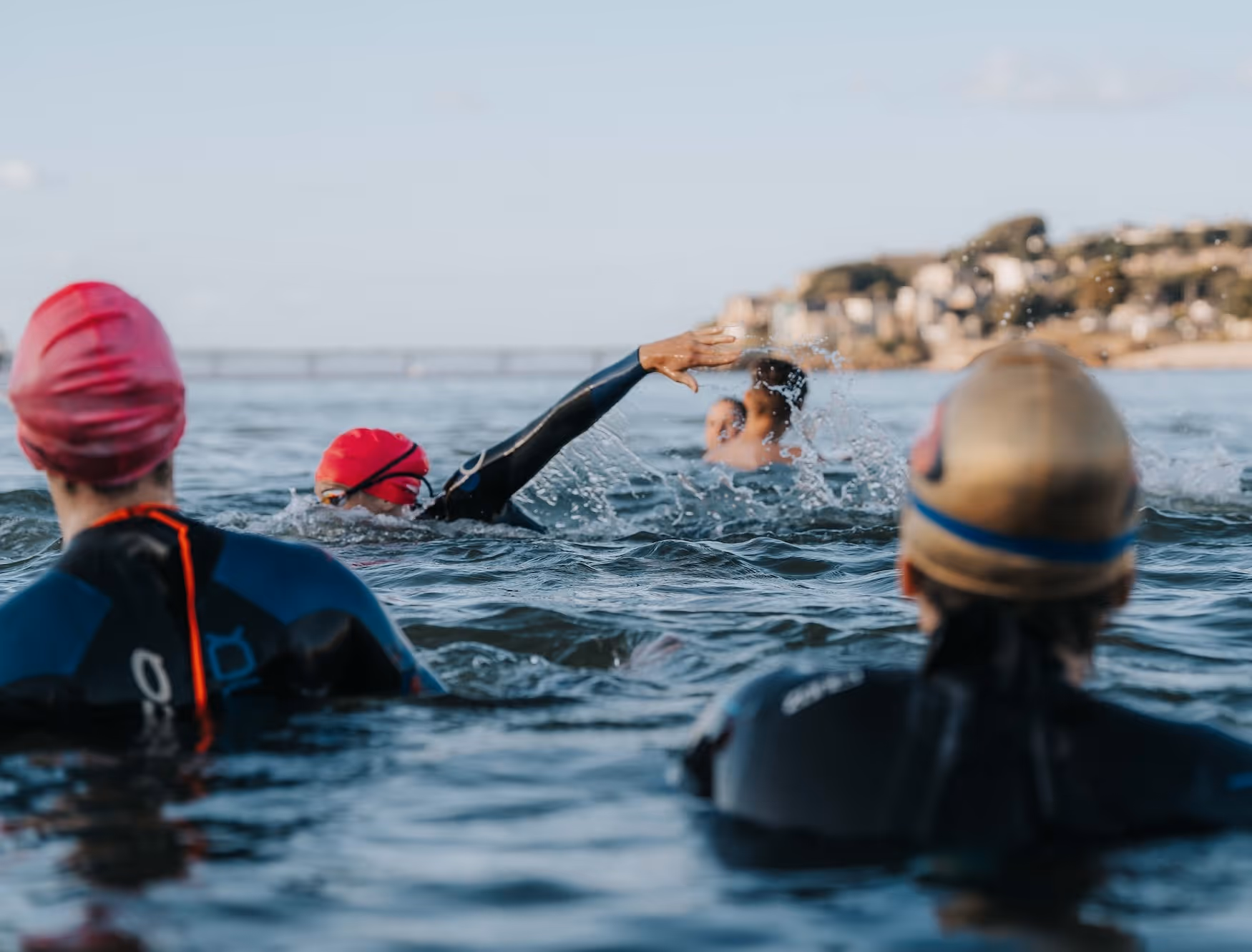A swimmer giving a front crawl demonstration at Clevedon marine lake
