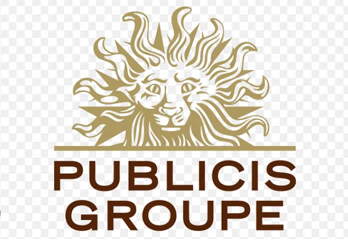 Publicis Groupe logo featuring a stylized lion's head with flowing mane above the text 'PUBLICIS GROUPE'.