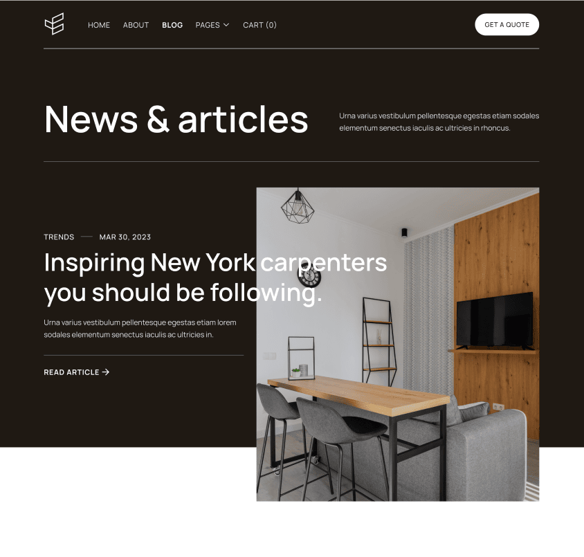 Blog Page - Carpenters X Webflow Template
