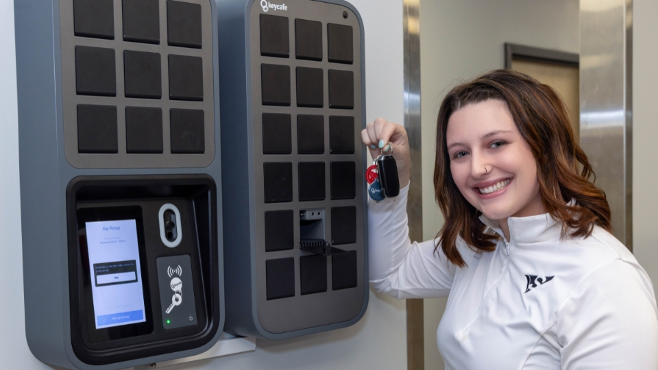 person with smartboxes