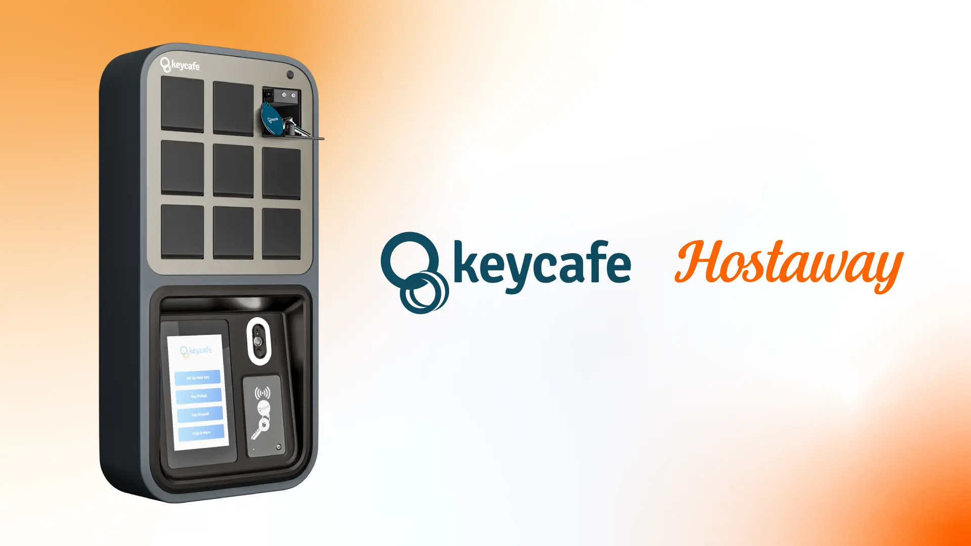 Keycafe and Hostaway logos beside a SmartBox