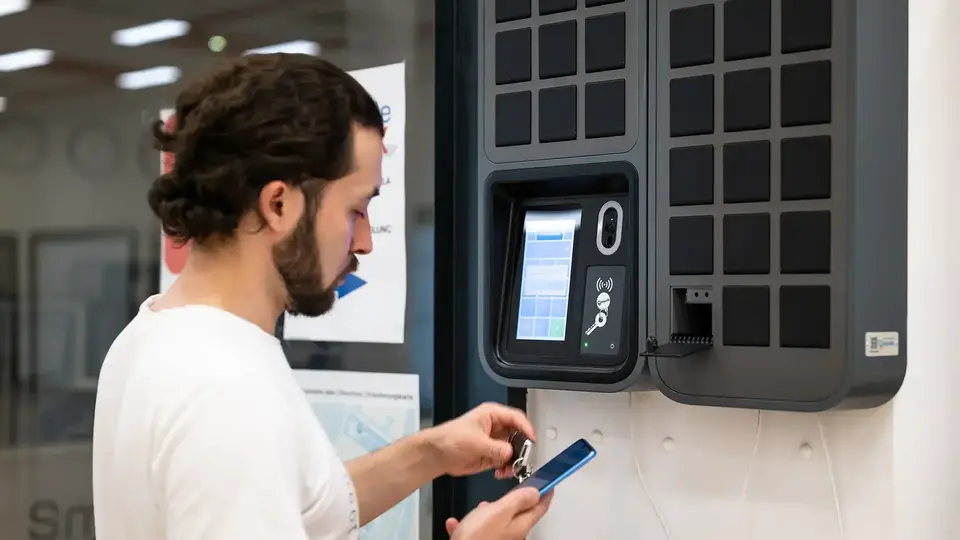 Customer using the smartbox