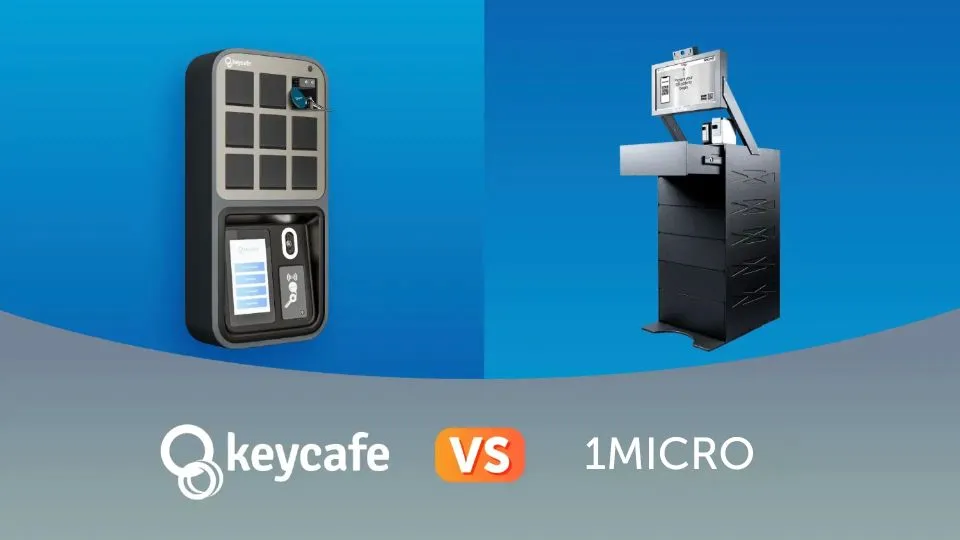 Keycafe's MS5 SmartBox and 1Micro iSafe Pro 6.0 systems side by side.