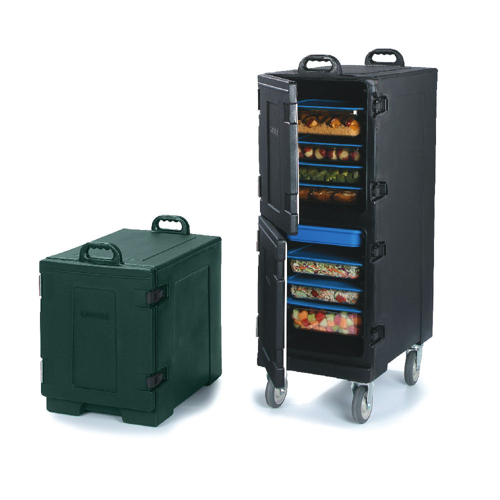 Stackable for food tray warmer on wheels