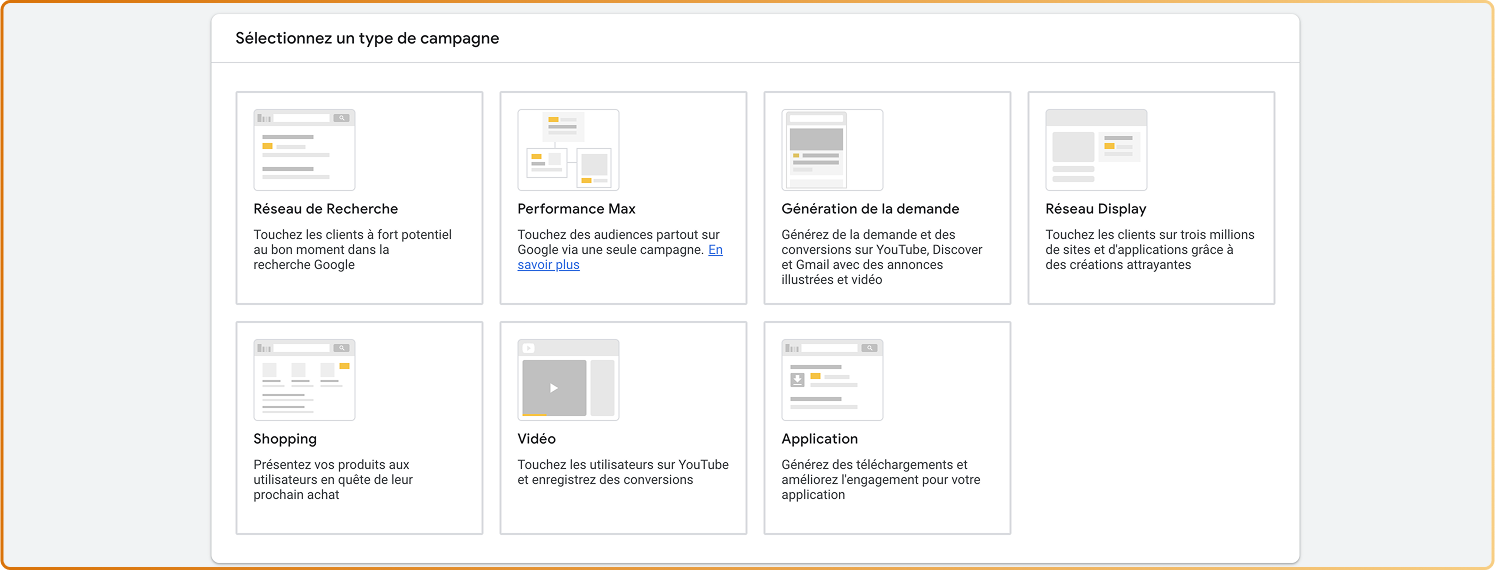 création d'une campagne search